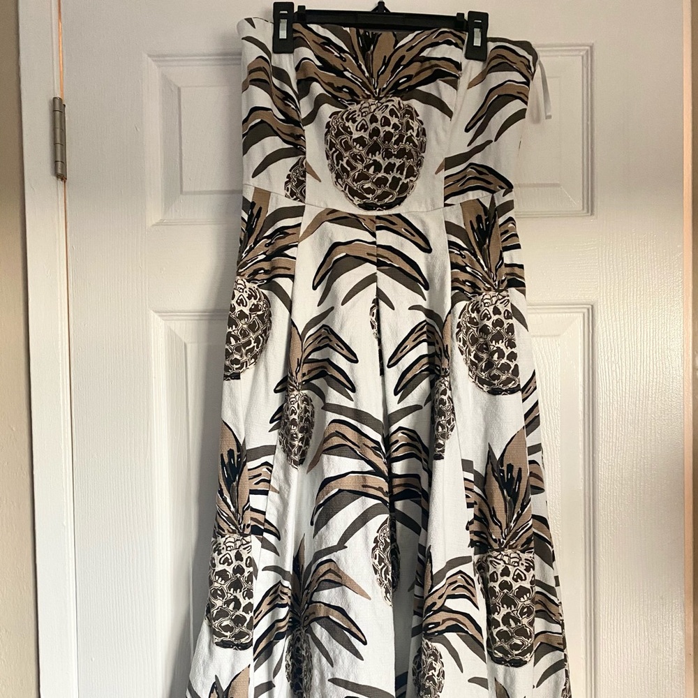 New York and Company Strapless Pineapple dress